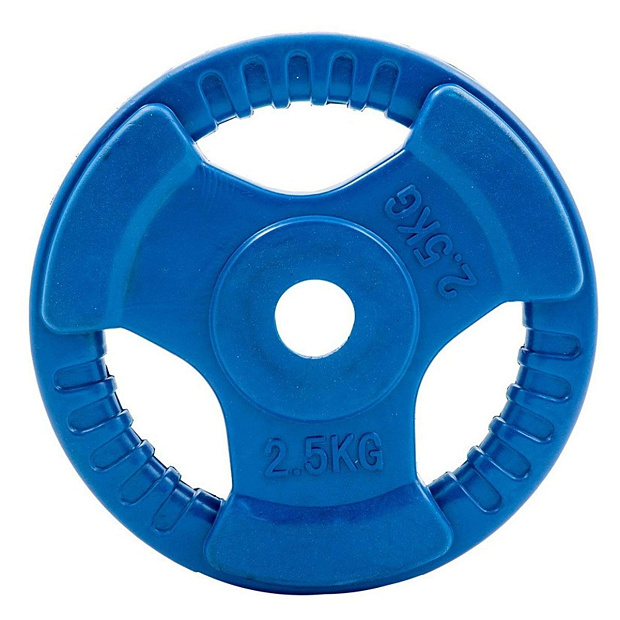 Диск обрезиненный (три хвата, цветной) D26 мм PROFI-FIT  2,5 кг