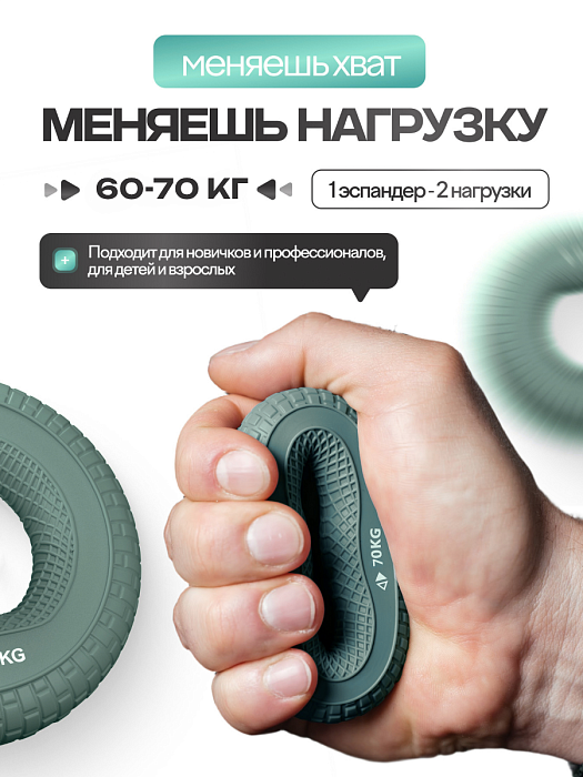 Круглый кистевой эспандер 60–70