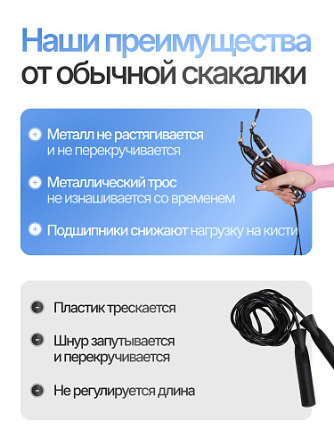 Скакалка черная с утяжелителем